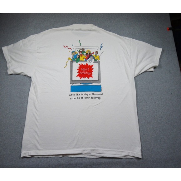 Vintage Silicon Graphics Shirt Mens XL White 90s Tech Tee Software 1994 Casual